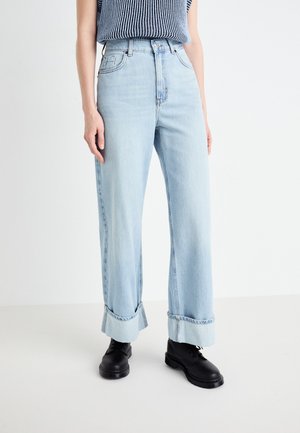 ONLY ONLHOPE WIDE FOLD - Széles szárú - light blue denim