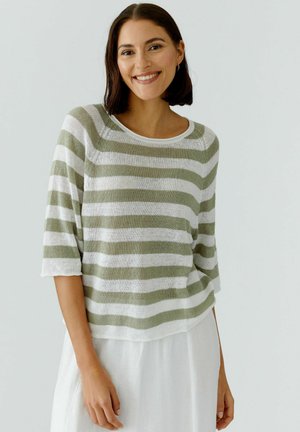 Oui Pullover - white green