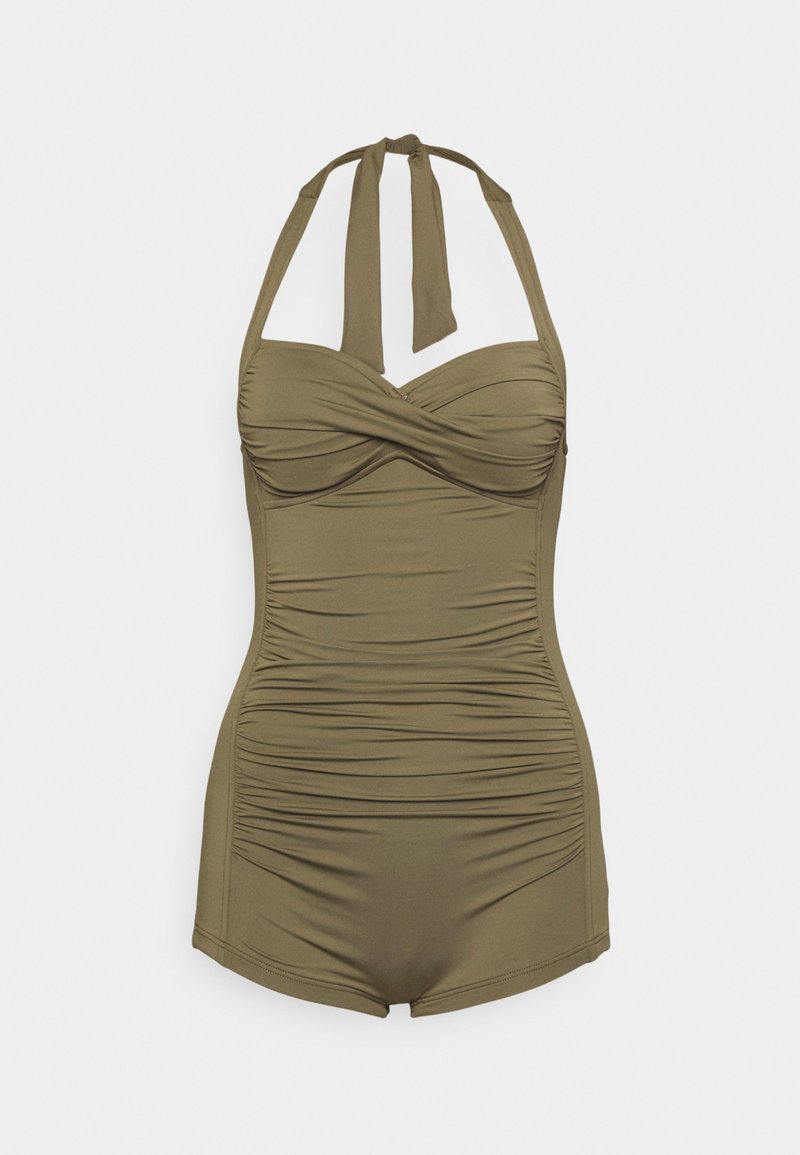 Seafolly COLLECTIVE BOYLEG ONE PIECE Swimsuit dark olive/mottled