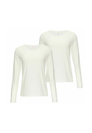 RUNDHALS  2ER PACK - Langarmshirt - weiß