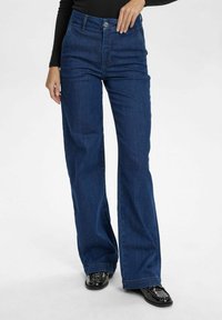 NUAMBER PANTS X LONG - Flared Jeans - dark blue denim