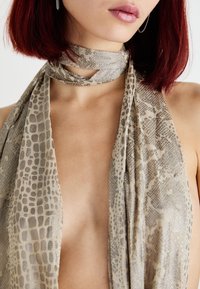 Jaded London SPYRO SNAKESKIN PLUNGE MINI DRESS - Cocktail φόρεμα / Φόρεμα για πάρτι - silver