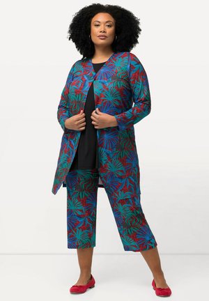 Ulla Popken TROPICAL PRINT ONE BUTTON  - Cardigan - salsa