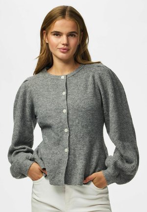 Pieces, PCSILLY LS PUFF KNIT CARDIGAN NOOS BC - Gilet - medium grey melange