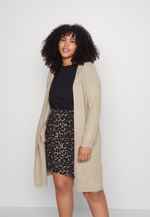 VMDOFFY LONG OPEN CARDIGAN - Neuletakki - sepia