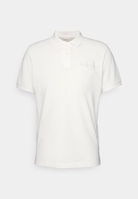 Polo blanc en coton, avec un col classique, des manches courtes et un logo GANT brodé sur la poitrine.