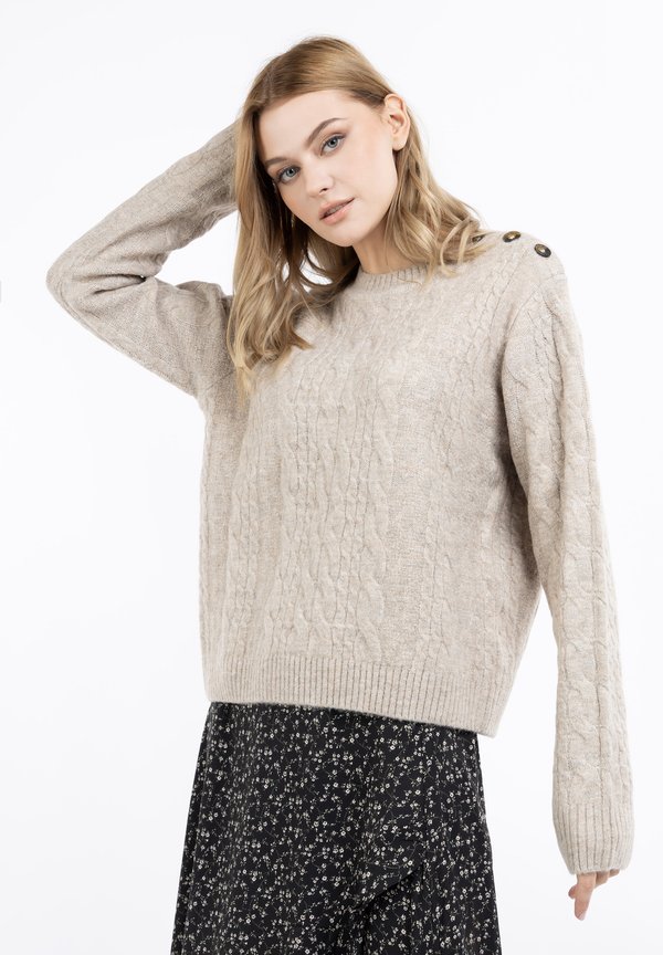 Strickpullover - beige melange