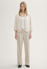 TOM TAILOR Majica s kapuljačom i patentnim zatvaračem - dusty beige