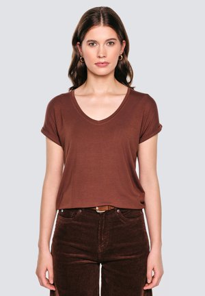 VALERIA - Jednoduché tričko - braun