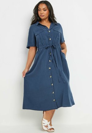 Yours Clothing TIE WAIST - Robe chemise - blue