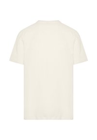 Tričko s krátkym rukávom v off-white bavlne. Jednoduchý, uvoľnený strih s okrúhlym výstrihom. Hladký chrbát, bez viditeľných vzorov či akcentov.