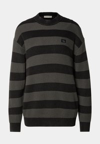 EXCLUSIVE WASHED STRIPED SWEATER - Sweatjakke - ck black / industrial grey