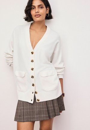 Next, PETITE FIT - SUPERSOFT MID LENGTH V-NECK CARDIGAN - Cardigan - ecru