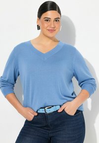 Ulla Popken Strickpullover - light cornflower