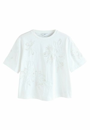 FLORAL EMBELLISHED - T-shirt con stampa - white