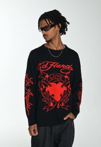 Ed Hardy - LOVE KILL LA JAQUARD - Strickpullover - black Thumbnail-Bild 1