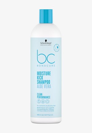 Shampoing Schwarzkopf BC Bonacure Moisture Kick à l'Aloé Vera, flacon de 500 ml pour cheveux normaux à secs et ondulés.