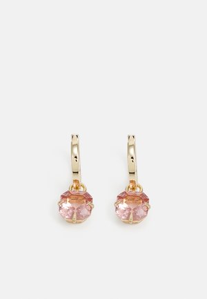 PE STONE HUGGIE DROP - Earrings - gold-coloured/pink