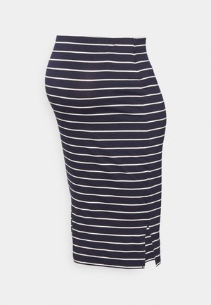 CINDY - Saia lápis - navy blue/off white stripes