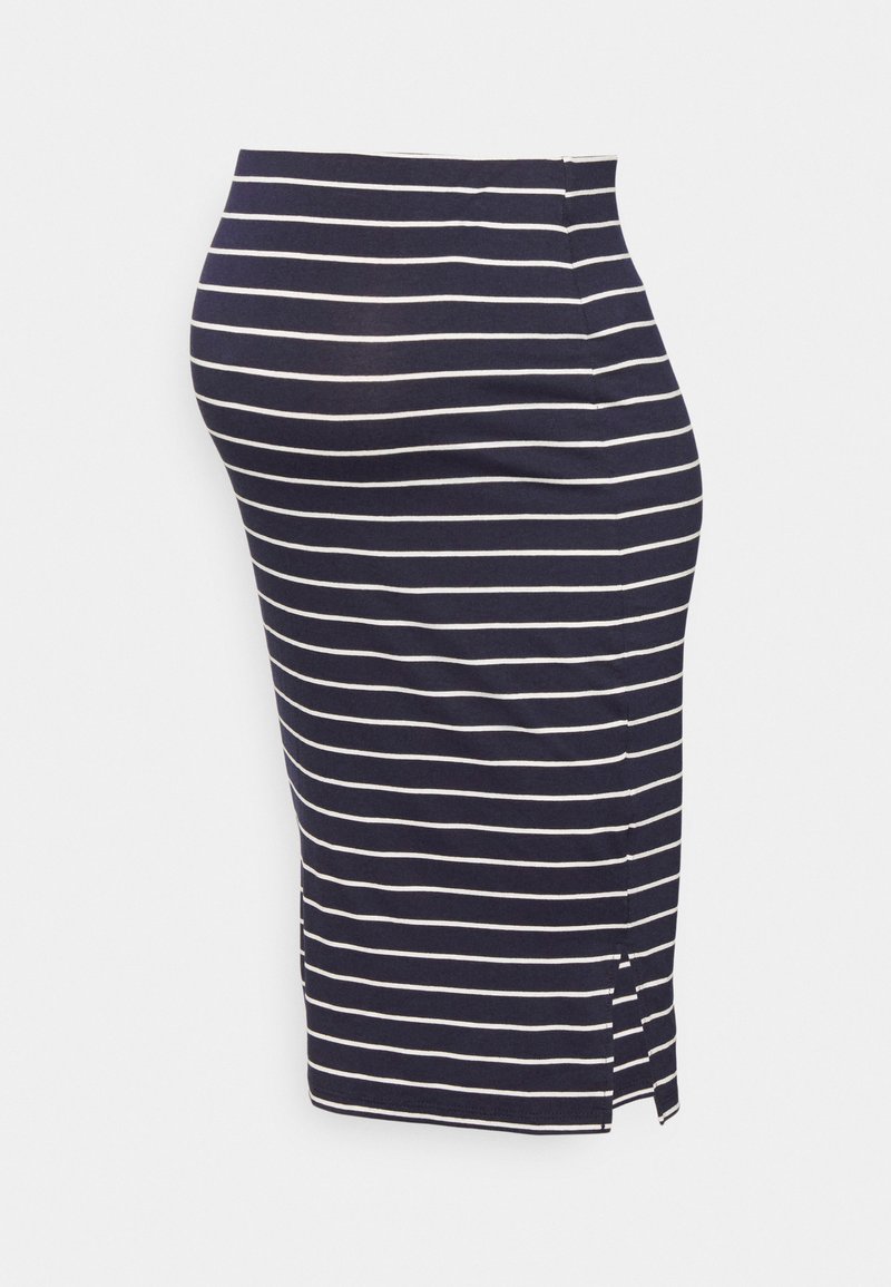 Envie de Fraise CINDY - Saia lápis - navy blue/off white stripes