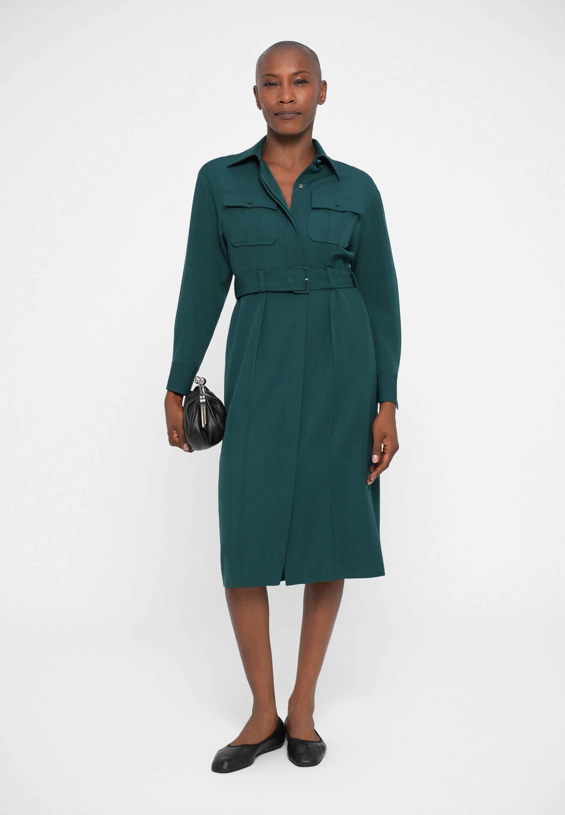 hunter green shirt dress Noble Utility Dress in Hunter Green w/ Contrast Stitch Hunter Green / XL