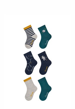 Sterntaler, SOCKEN 6ER PACK RINGEL, PLANET, STERNENBILD, ASTRONAUT, RIPPE UND UNI - Socken - silver-coloured