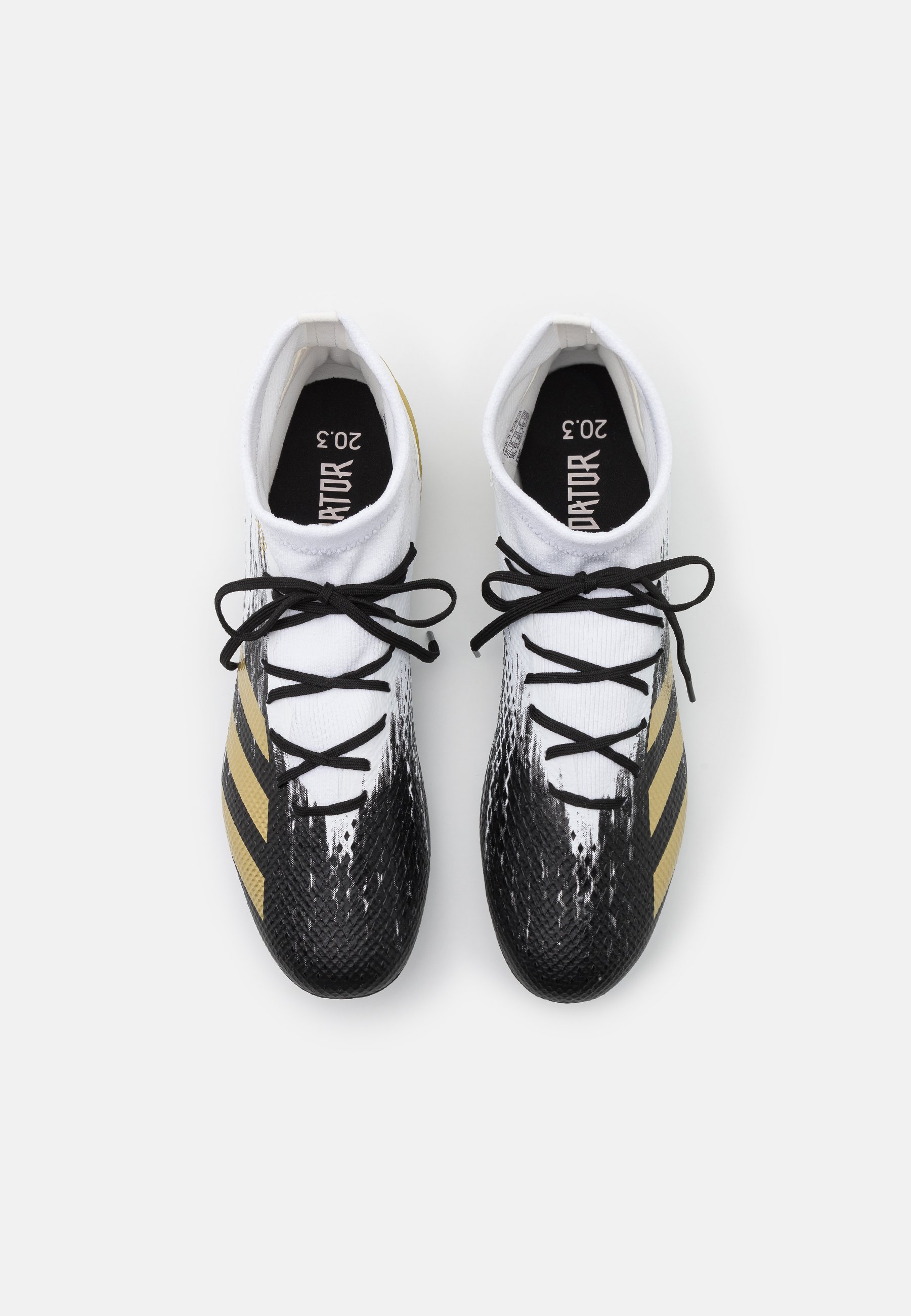 adidas Performance PREDATOR 20.3 FOOTBALL BOOTS MULTI GROUND -  Voetbalschoenen met kunststof noppen - footwear white/gold metallic/core  black/wit - Zalando.nl