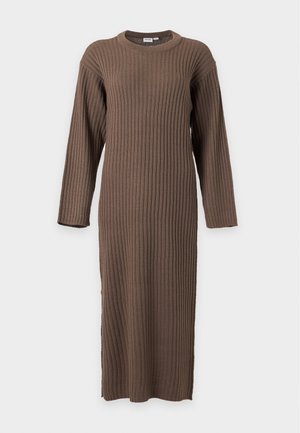 Noisy May, SLIT MIDI DRESS - Robe pull - morel