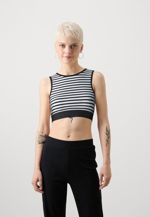 ONLY Petite ONLMIMI CROPPED - Top - black/cloud dancer