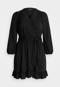 BELTED STRETCH JERSEY DRESS - Robe en jersey - black