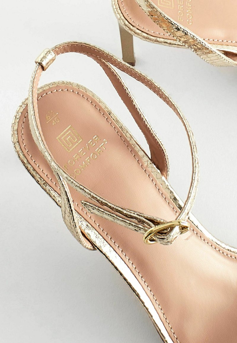 Mules à Talons Bloc Dorées NEXT - Pointure 6 (EUR 39) - Neuves Sans Emballage