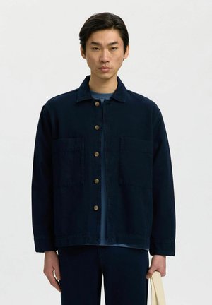 Selected OVERSHIRT RELAXED FIT DENIM - Veste en jean - dark blue denim