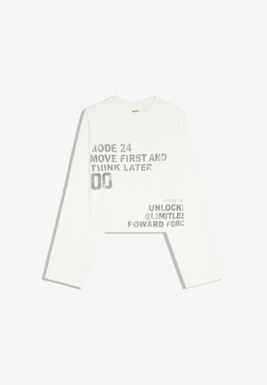 Bershka, ROUND NECK - PRINTED SWEATSHIRT - T-shirt à manches longues - beige