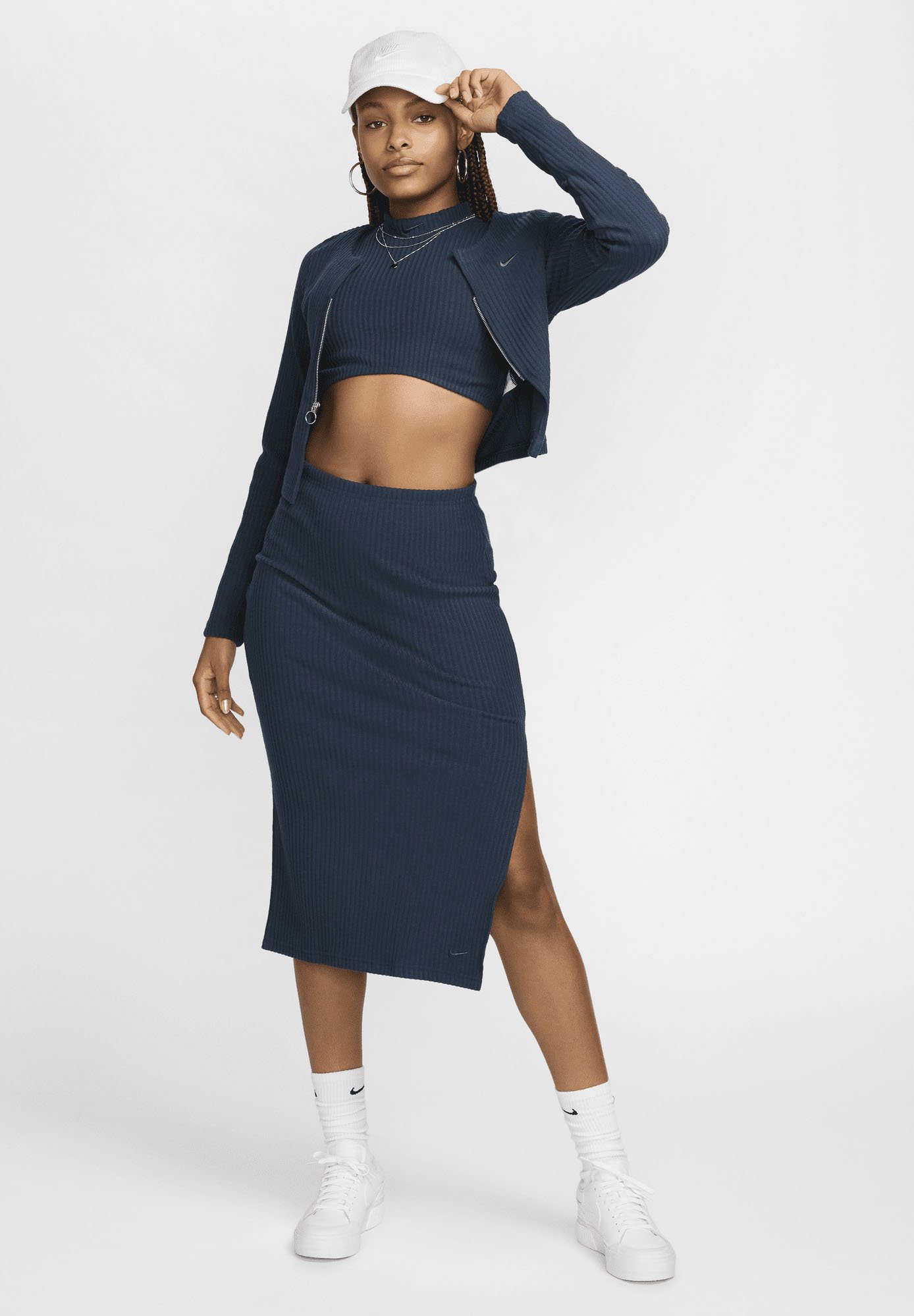 nike crop top and skirt set