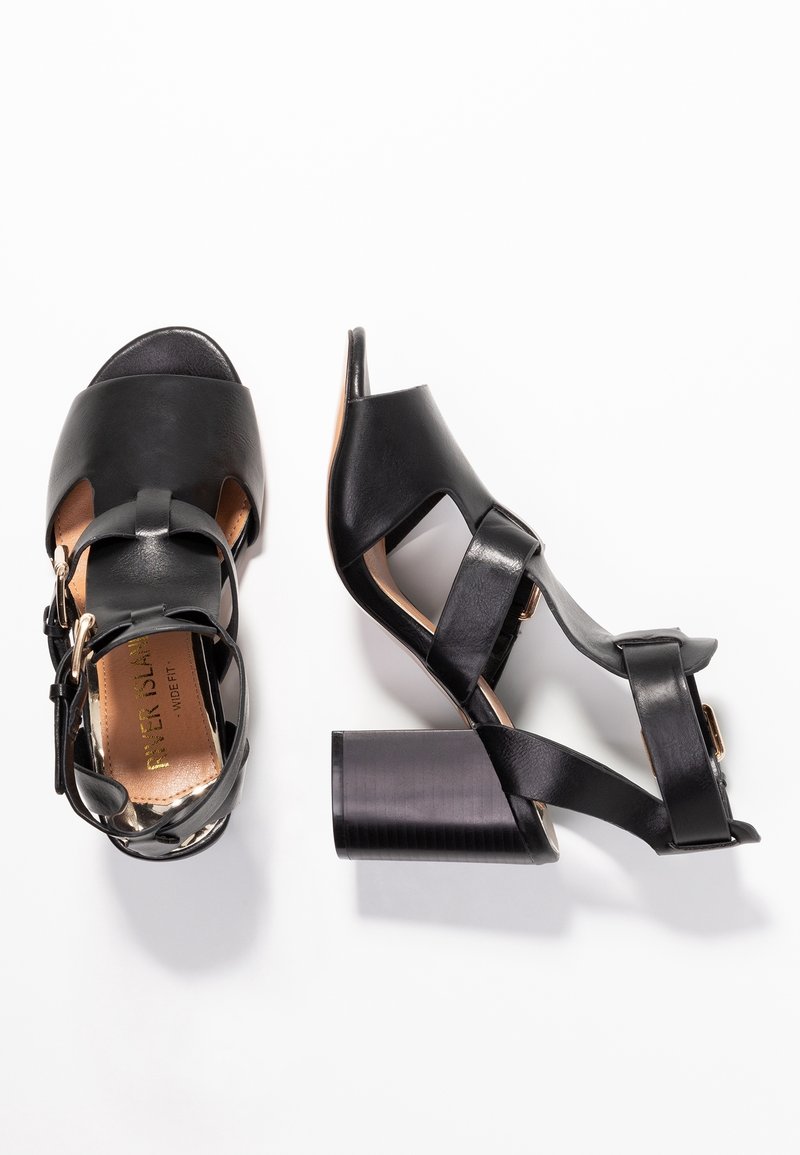 Sandales à Talons Aiguilles Noires Et Marron RIVER ISLAND Taille UK 6 - Occasion Excellent État