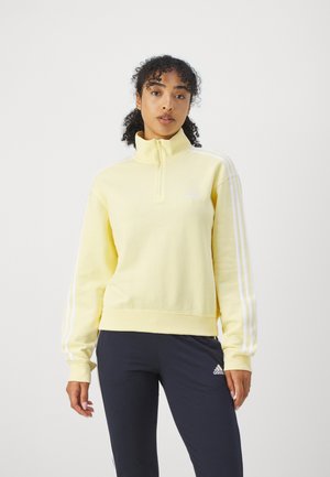 ESSENTIALS 3-STRIPES QUARTER ZIP - Sportska majica - almost yellow