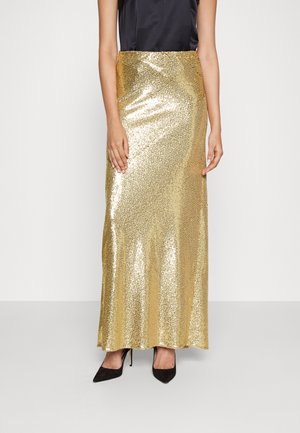 long gold skirt