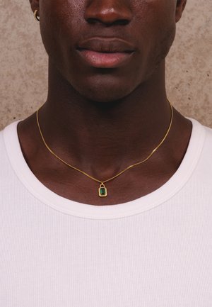 SOLITAIRE PENDANT EMERALD UNISEX - Náhrdelník - gold-coloured