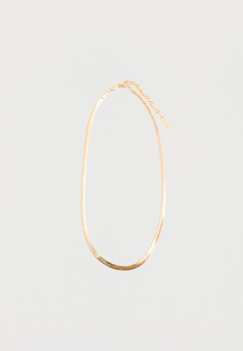 Guldfarvet kædedyse med et glat, afrundet design, der har en delikat lås og justerbar længde for en tilpasset pasform.