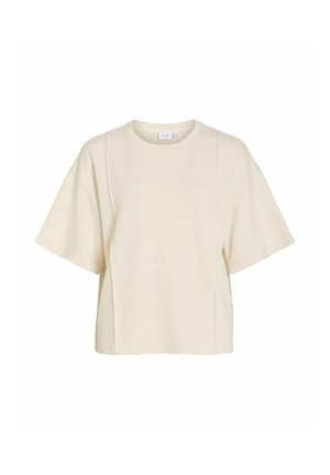 VILA, SHORT SLEEVED SWEATSHIRT VITELANA ROUND NECK - T-Shirt basic - birch