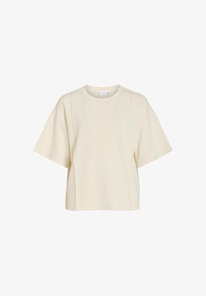 VILA, SHORT SLEEVED SWEATSHIRT VITELANA ROUND NECK - T-Shirt basic - birch