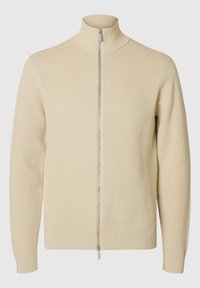 SLHDANE STRUCTURE FULL ZIP - Cardigan - oatmeal