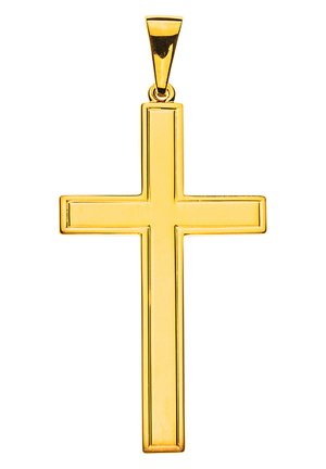 MUAU Schmuck ANHÄNGER BALKEN-KREUZ , 50X24MM - Ciondolo - gelbgoldfarben