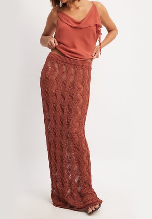 WAVY - Maxi skirt - rust