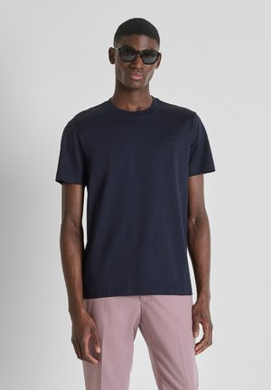 WITH FOAM LOGO PRINT - T-shirt basic - blue grey