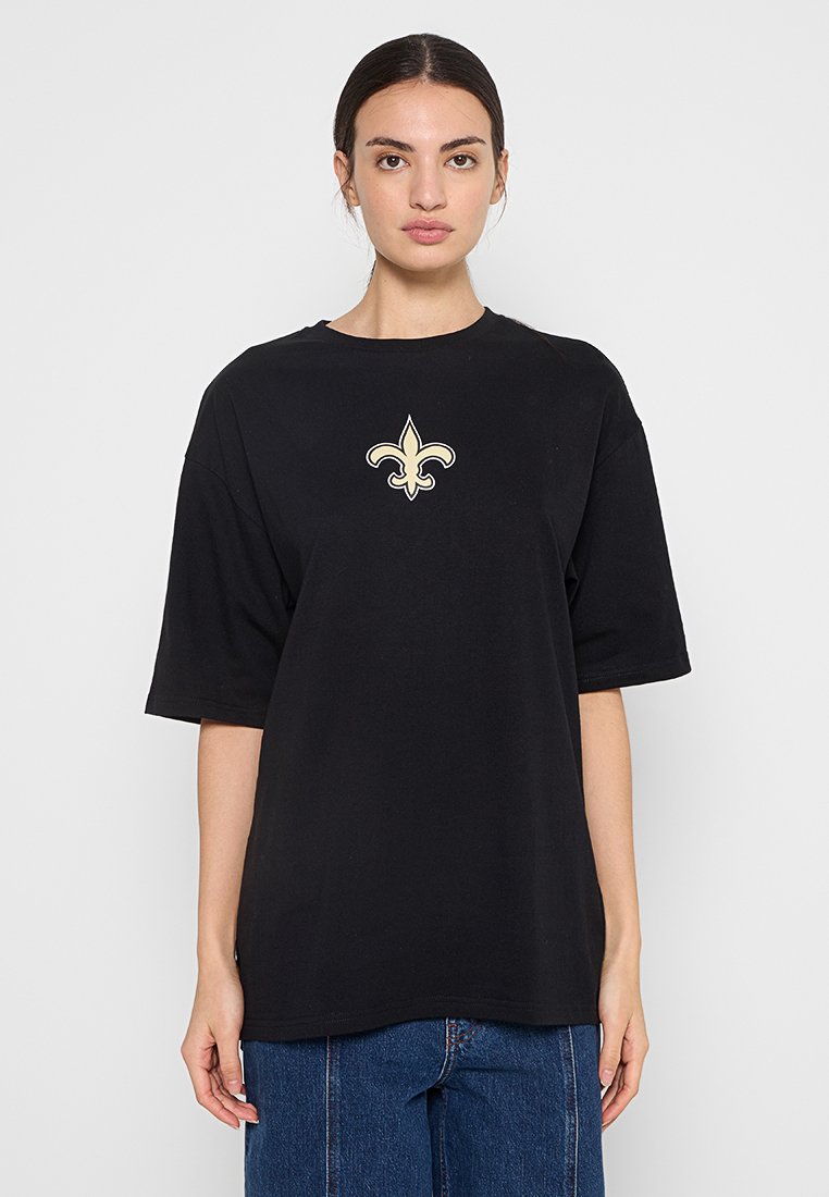 new era T-shirt print zwart