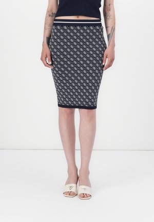 LISE SKIRT - Pencil skirt - smart blue/cream