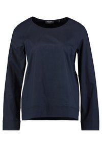 Laivansinis pitkähihaisessa paidassa on sileä kangas, pyöre�ä pääntie ja raglan-hihat, suora helma ja vähäiset ompeluyksityiskohdat.