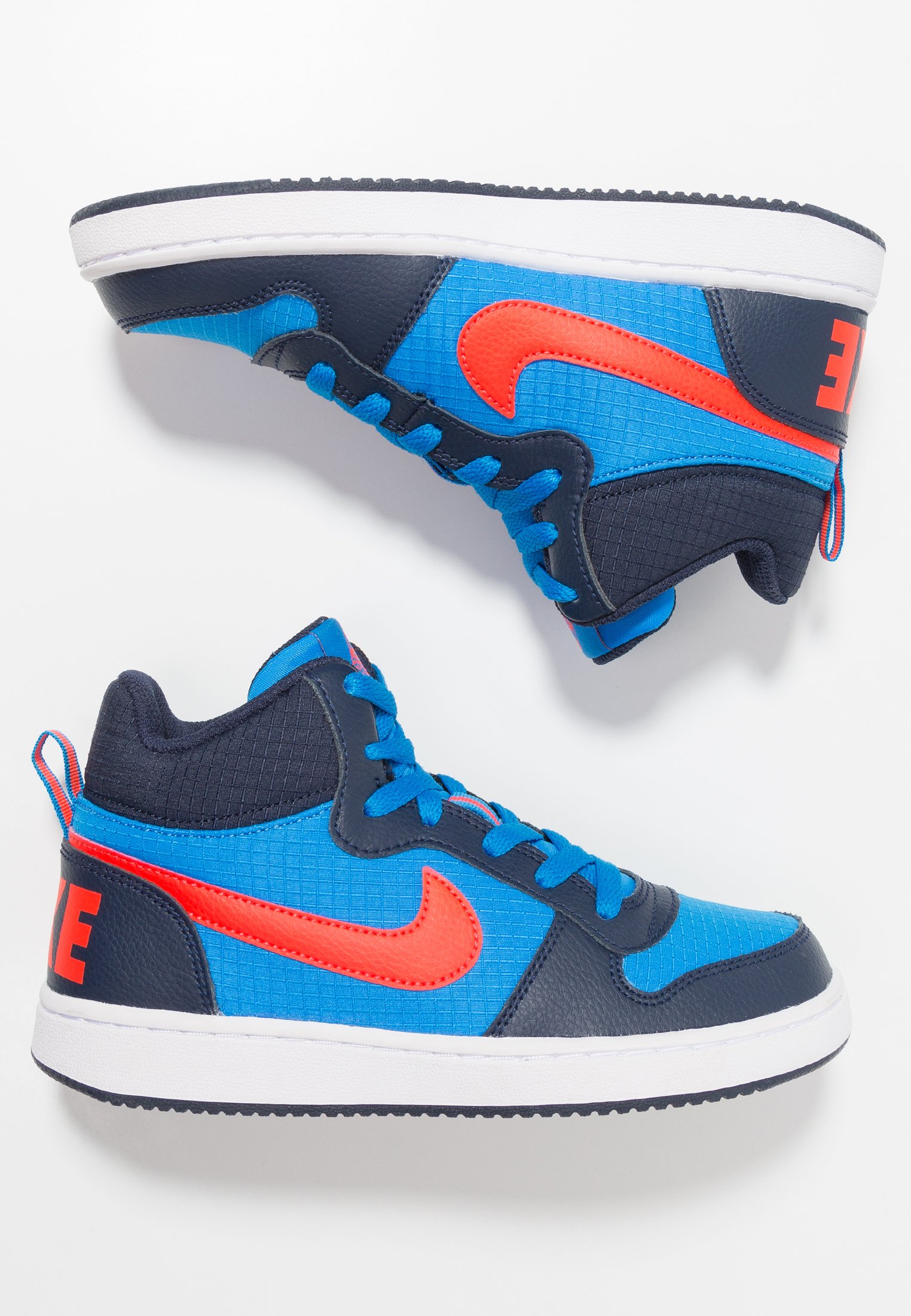 Nike Sportswear Court Borough Mid High Top Trainers Obsidian Bright Crimson Photo Blue White Blue Zalando De
