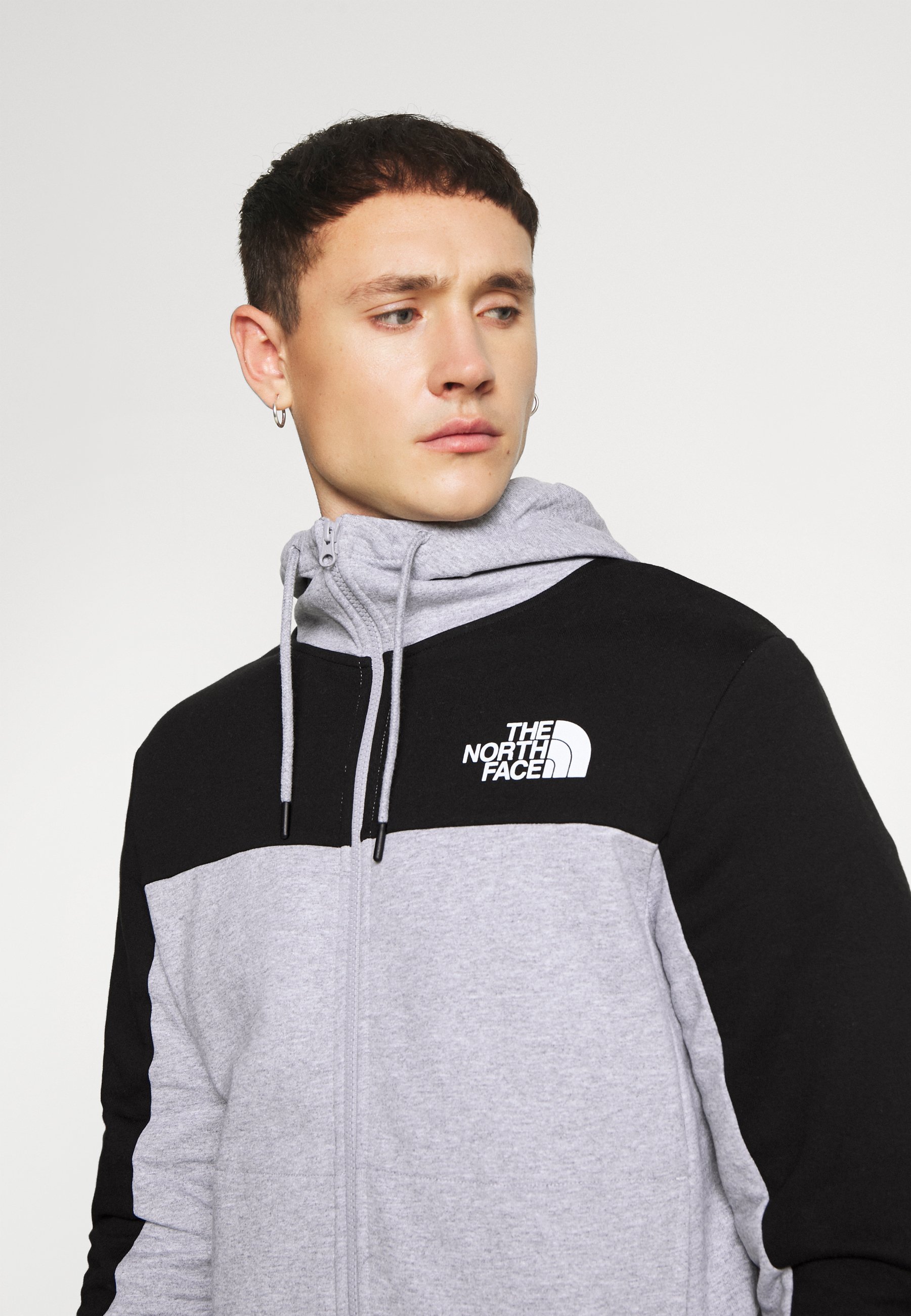face zip hoodie